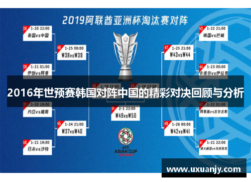 2016年世预赛韩国对阵中国的精彩对决回顾与分析